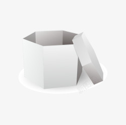 盒子立体拟真白色六边形矢量图素材
