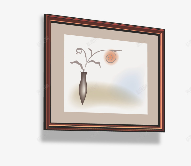装裱好的装饰画矢量图ai免抠素材_88icon https://88icon.com 相框 矢量装饰画 花朵 装饰画 矢量图