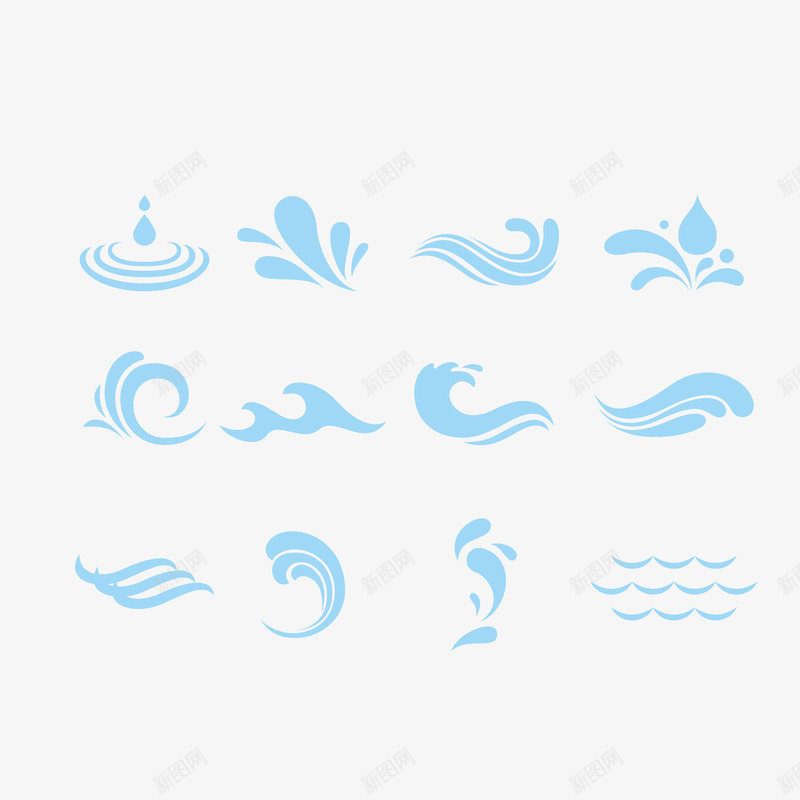 手绘浪花矢量图eps免抠素材_88icon https://88icon.com png素材 水动画 浪花 海浪 矢量图