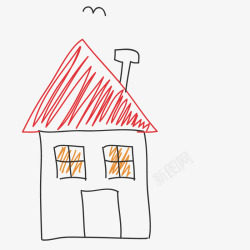 涂鸦小房子手绘图素材