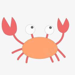 卡通红色的螃蟹动物矢量图素材