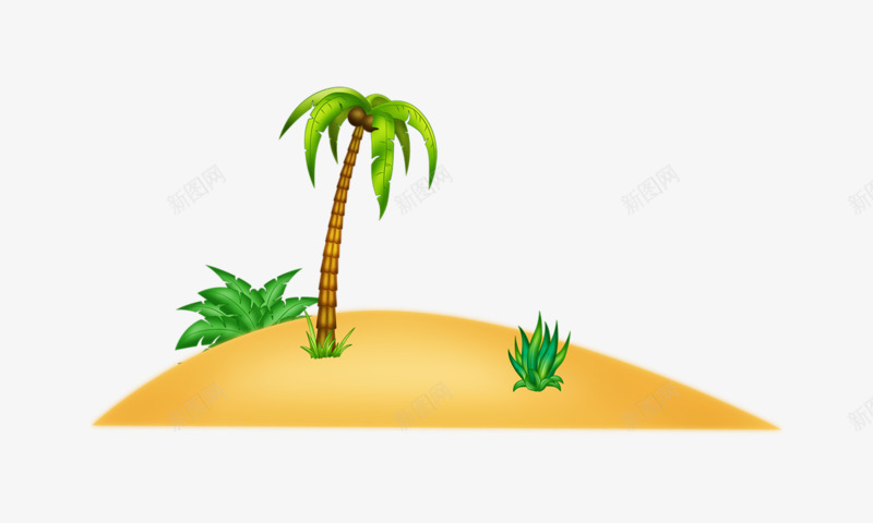 沙滩上的椰子树png免抠素材_88icon https://88icon.com 椰子 沙滩 绿树 绿草