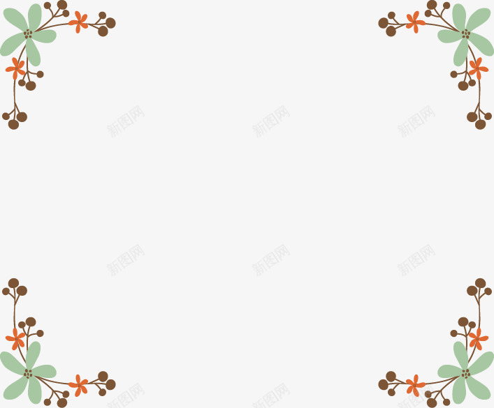 卡通绿色花卉边框海报背景png免抠素材_88icon https://88icon.com 卡通 海报 绿色 背景 花卉 边框