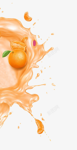 水果特饮橙子牛奶背景高清图片