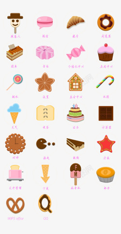 粉色食物甜点世界手机主题图标高清图片