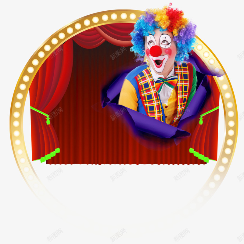马戏团舞台表演的小丑png免抠素材_88icon https://88icon.com 小丑 帷幕 愚人节 舞台 马戏团