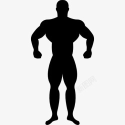 男运动员图片肌肉的体操运动员的剪影图标高清图片