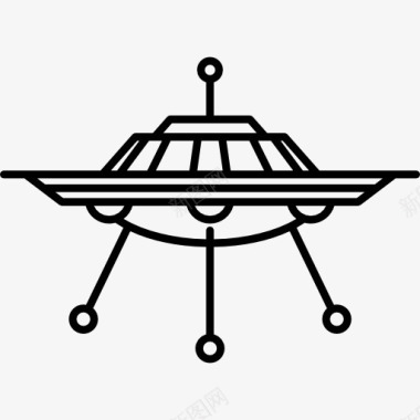 科幻飞掠太空大飞碟图标图标