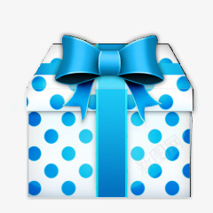 白色礼物盒子蓝点礼物盒子圣诞礼物装饰物图标图标