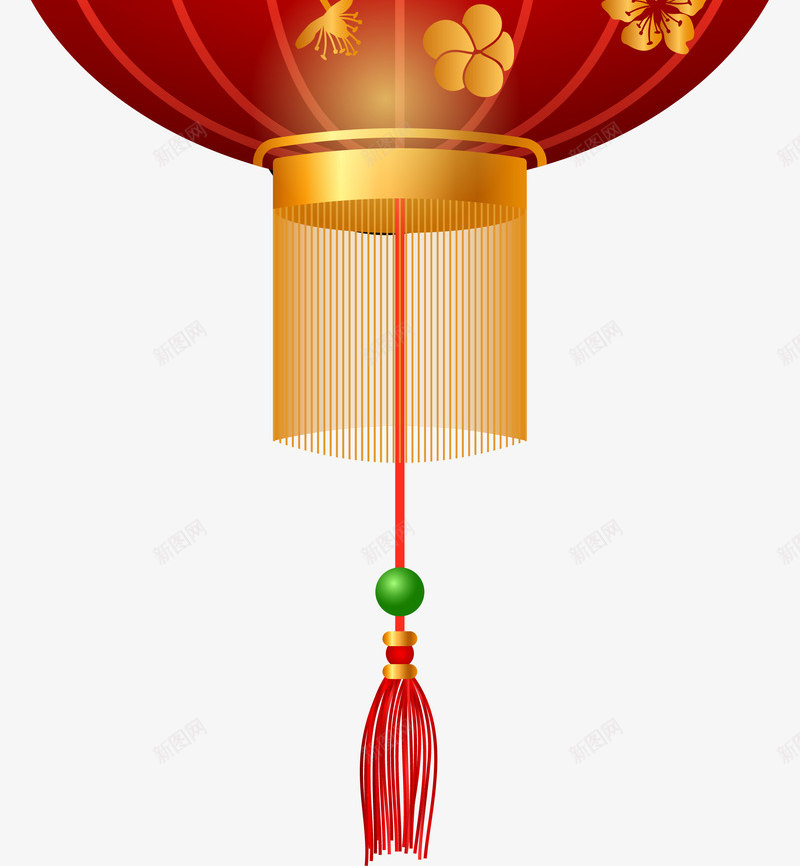 一个红色大灯笼png免抠素材_88icon https://88icon.com 免抠PNG 喜庆 国庆节 梅花装饰 灯笼 红灯笼 节日 金色梅花