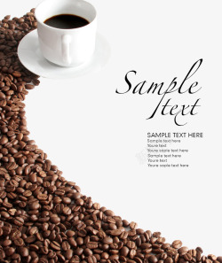 矢量咖啡豆背景Sampletext高清图片