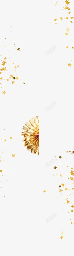 黄色星星花边装饰背景图素材