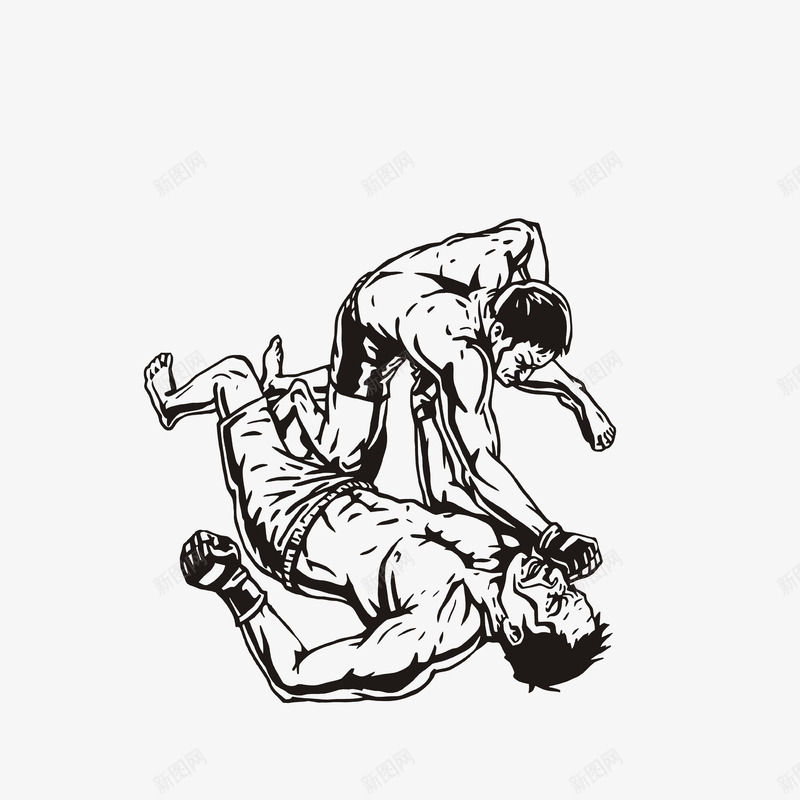 手绘搏击比赛场景png免抠素材_88icon https://88icon.com 手绘图 搏击比赛 搏斗 散打搏击 被打倒的选手