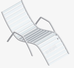 弧形纯白色沙滩椅矢量图素材