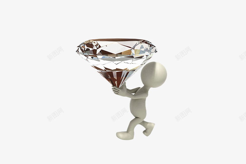 举着钻石的人png免抠素材_88icon https://88icon.com 3D小人 名贵 钻石 闪钻