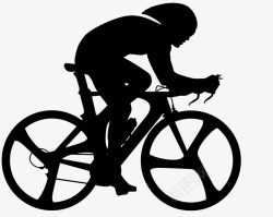 赛车手骑自行车剪影素材
