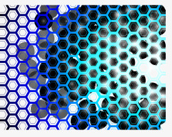 蓝色科幻蜂窝格边框纹理素材
