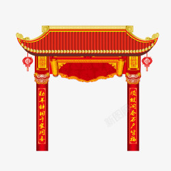 古代红灯笼喜庆中国风门头高清图片