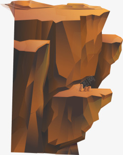 峭壁褐色卡通山崖高清图片