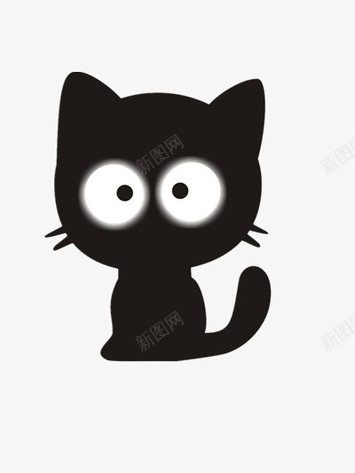 呆滞的小猫png免抠素材_88icon https://88icon.com 可爱 呆萌 大眼 黑色