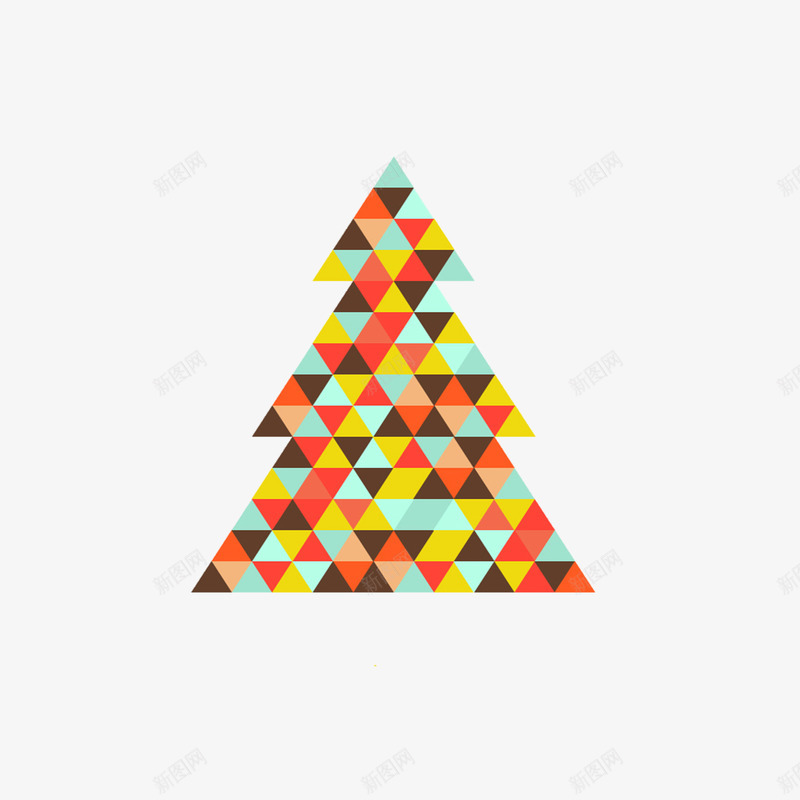 缤纷三角格纹圣诞树png免抠素材_88icon https://88icon.com 三角形 圣诞树 格纹