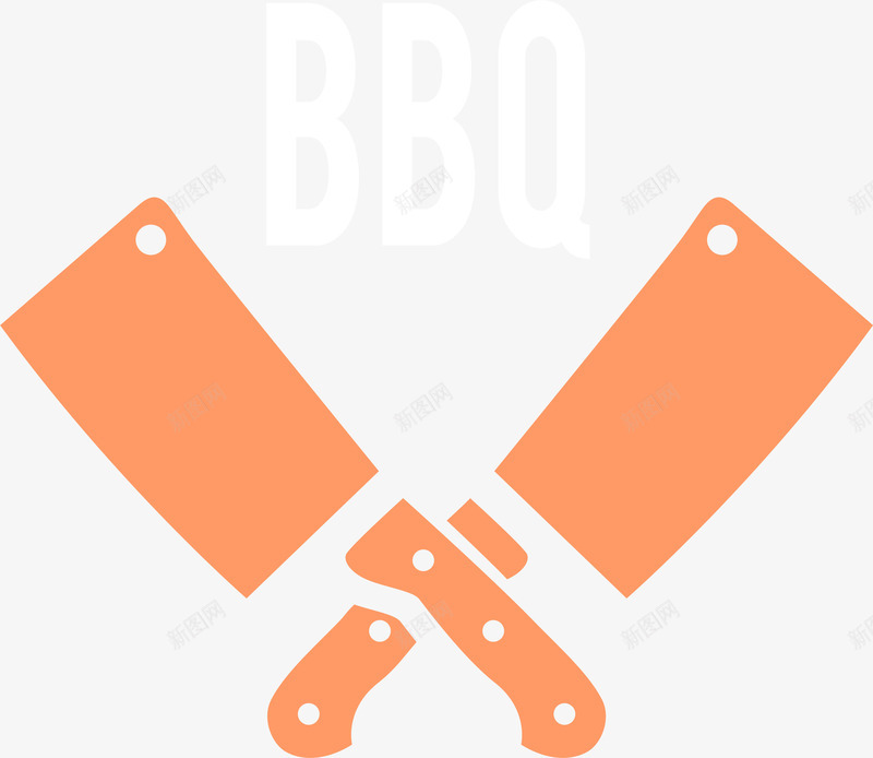 卡通粉色菜刀烤肉标签png免抠素材_88icon https://88icon.com BBQ 工具 手工 标签 烤肉 矢量图案 菜刀