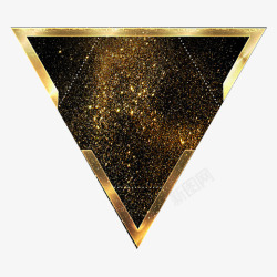 金色几何创意商务三角形元素素材
