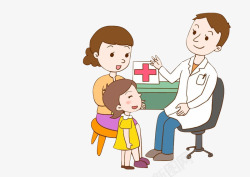 医生嘱咐吃药小孩感冒儿童生病吃药打针发烧咳高清图片