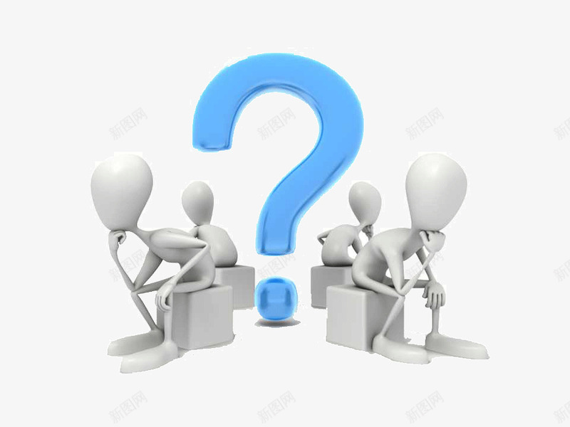 思考的3D小人PPT模板png免抠素材_88icon https://88icon.com 3D小人 PPT模板 PPT背景 动脑筋 发问 思考 疑惑不解 疑惑的小人 疑问 问题