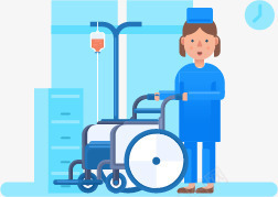 服务专业护士轮椅矢量图图标图标