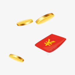 中国风钱币金币红包卡通高清图片