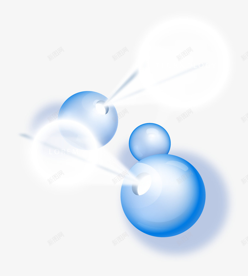 蓝色小球光柱png免抠素材_88icon https://88icon.com 光柱 激光光效 球体 矢量素材 科技 蓝色