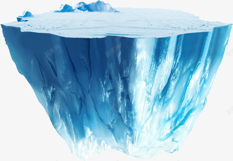 蓝色冰山冰块面png免抠素材_88icon https://88icon.com 冰 冰块 冰山 冰面 模型
