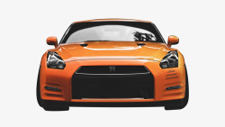 汽车橘色橙色赛车跑车GTR正面车子素材