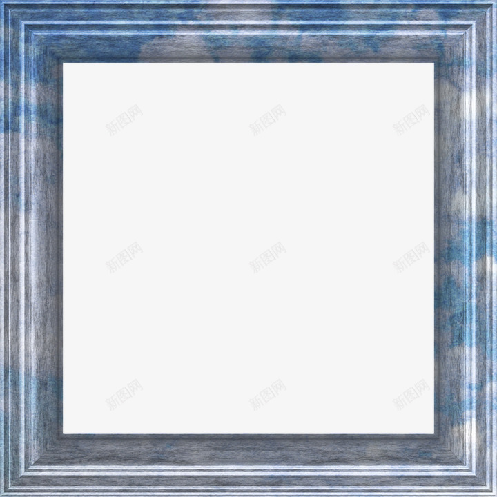 蓝色木质相框png免抠素材_88icon https://88icon.com 方框 正方形相框 相框 蓝色框架