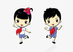 少先队员男孩女孩素材