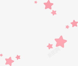 粉色五角星饰品星星漂浮高清图片