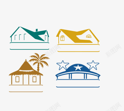 房产logo房屋图形矢量图图标图标
