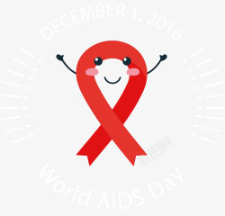 艾滋病海报红色带高清图片