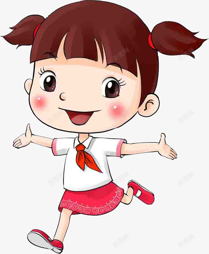 跑着的小学生png免抠素材_88icon https://88icon.com 卡通 可爱 夏季校服 女孩 学生 开心 校服 跑着 跑着的小孩 红领巾