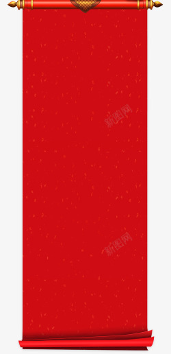 红丝绸海报中国红春节海报卷轴高清图片