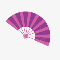 紫色扇子古典矢量图素材