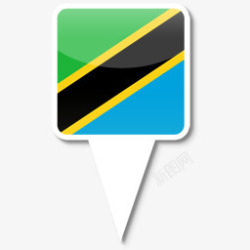 坦桑尼亚国旗为iPhone地图素材