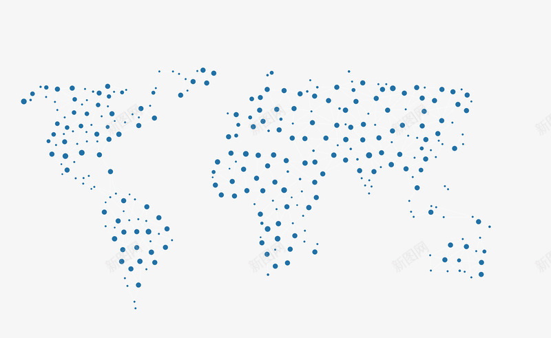 蓝点点状世界地图分布图png免抠素材_88icon https://88icon.com 分布图 地图 矢量地图 蓝点点状世界