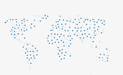 蓝点点状世界地图分布图素材