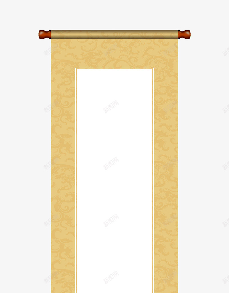 黄底祥云卷轴png免抠素材_88icon https://88icon.com 卷轴 古风 圣旨框 抽象云 无水印卷轴 画卷 祥云纹理 竖挂卷轴