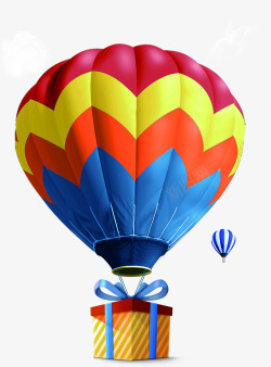 创意手绘颜色鲜艳的热气球素材