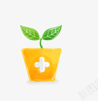 卡通盆栽png免抠素材_88icon https://88icon.com 医疗卫生 医药 卡通 小草 整形 盆栽 绿叶 美容 药品