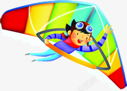 卡通飞行的孩子放飞梦想儿童节素材