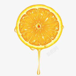 荔枝果汁饮品新鲜切开的橙子矢量图高清图片
